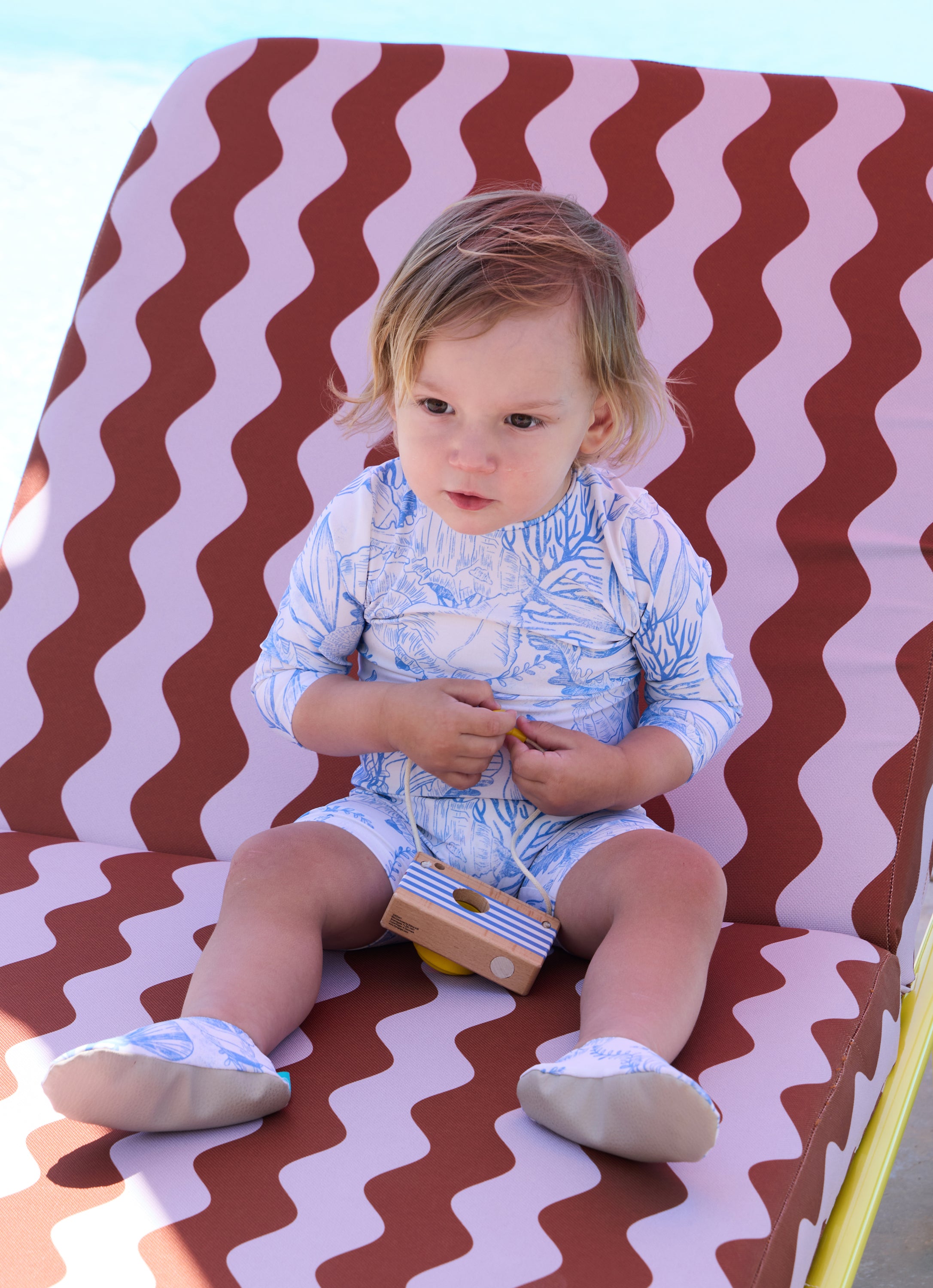 GIRL'S ONE PIECE BODYSUIT LONG SLEEVE THALASSA BLUE
