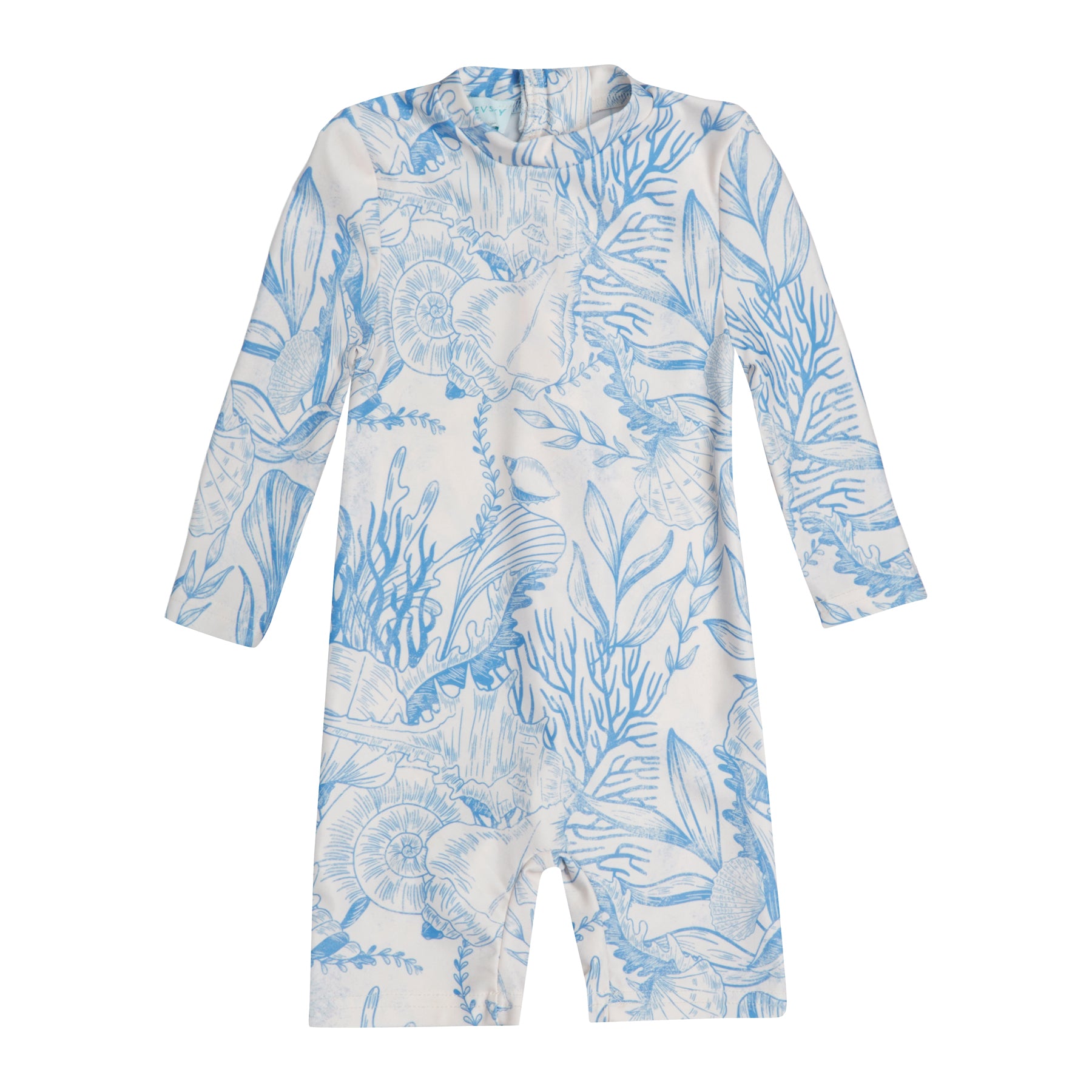 GIRL'S ONE PIECE BODYSUIT LONG SLEEVE THALASSA BLUE