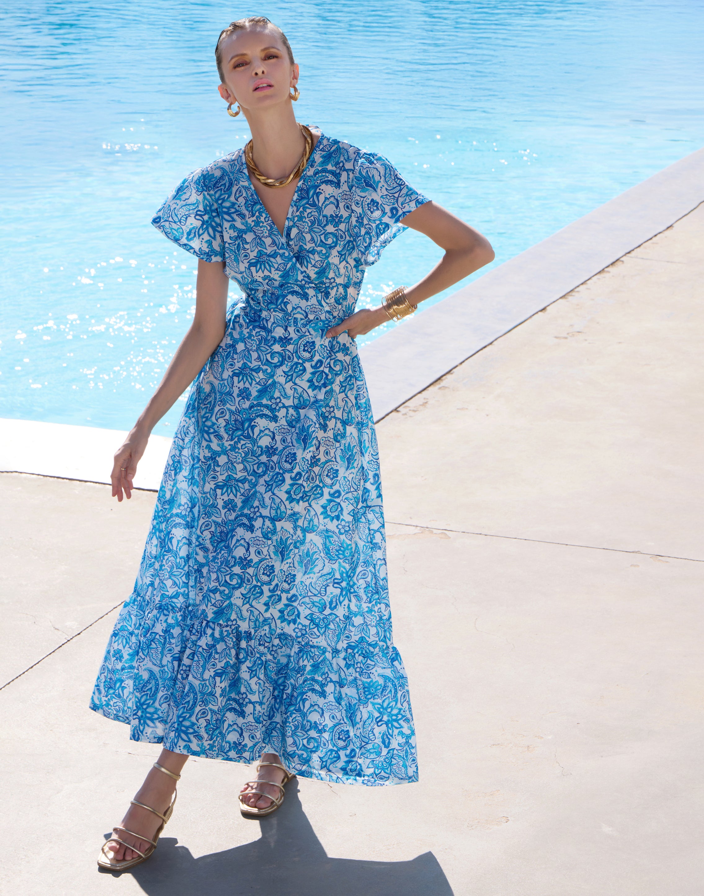 WOMEN'S WRAP DRESS CYCLADIC