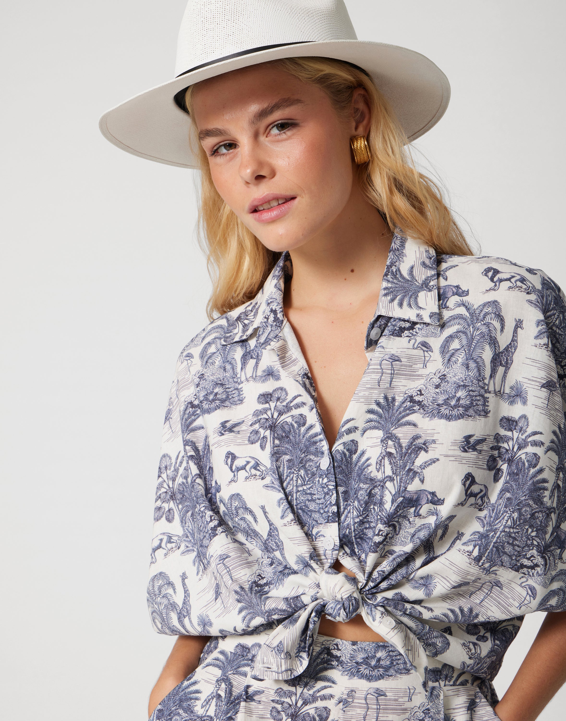 WOMEN'S LINEN SHIRT JUNGLE