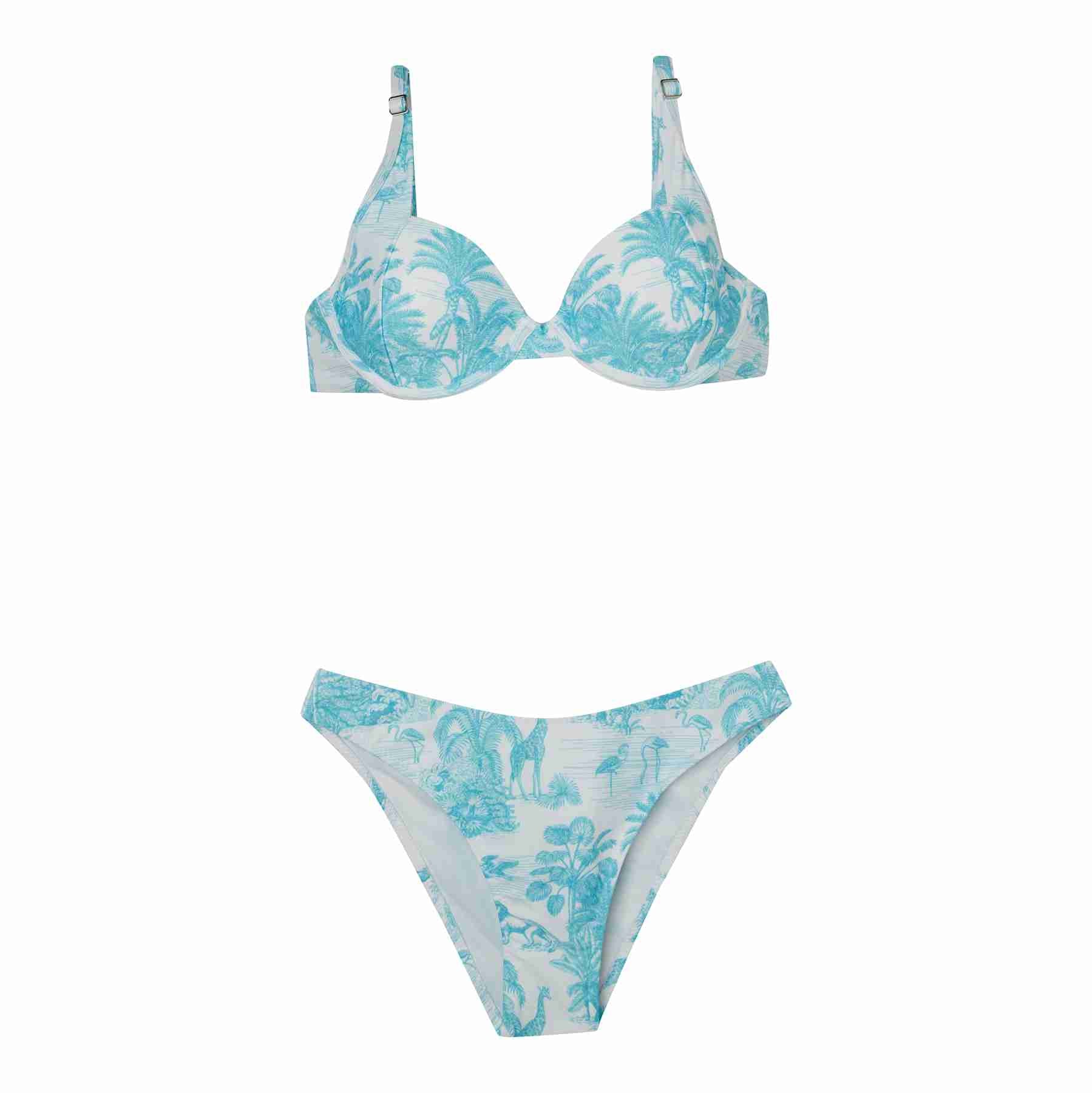 WOMEN'S PUSH UP BIKINI JUNGLE TURQUOISE