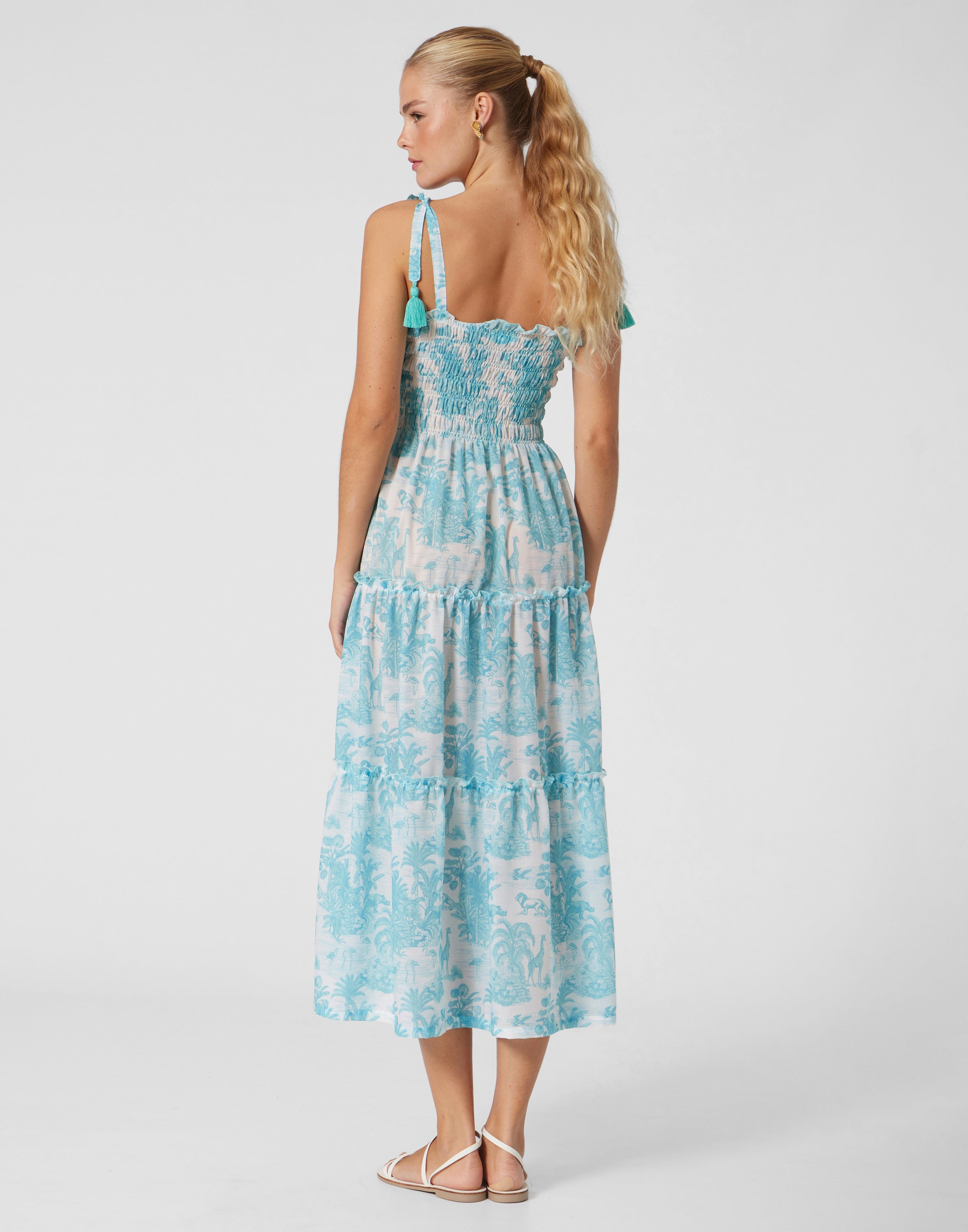 WOMEN'S DRESS JUNGLE TURQUOISE