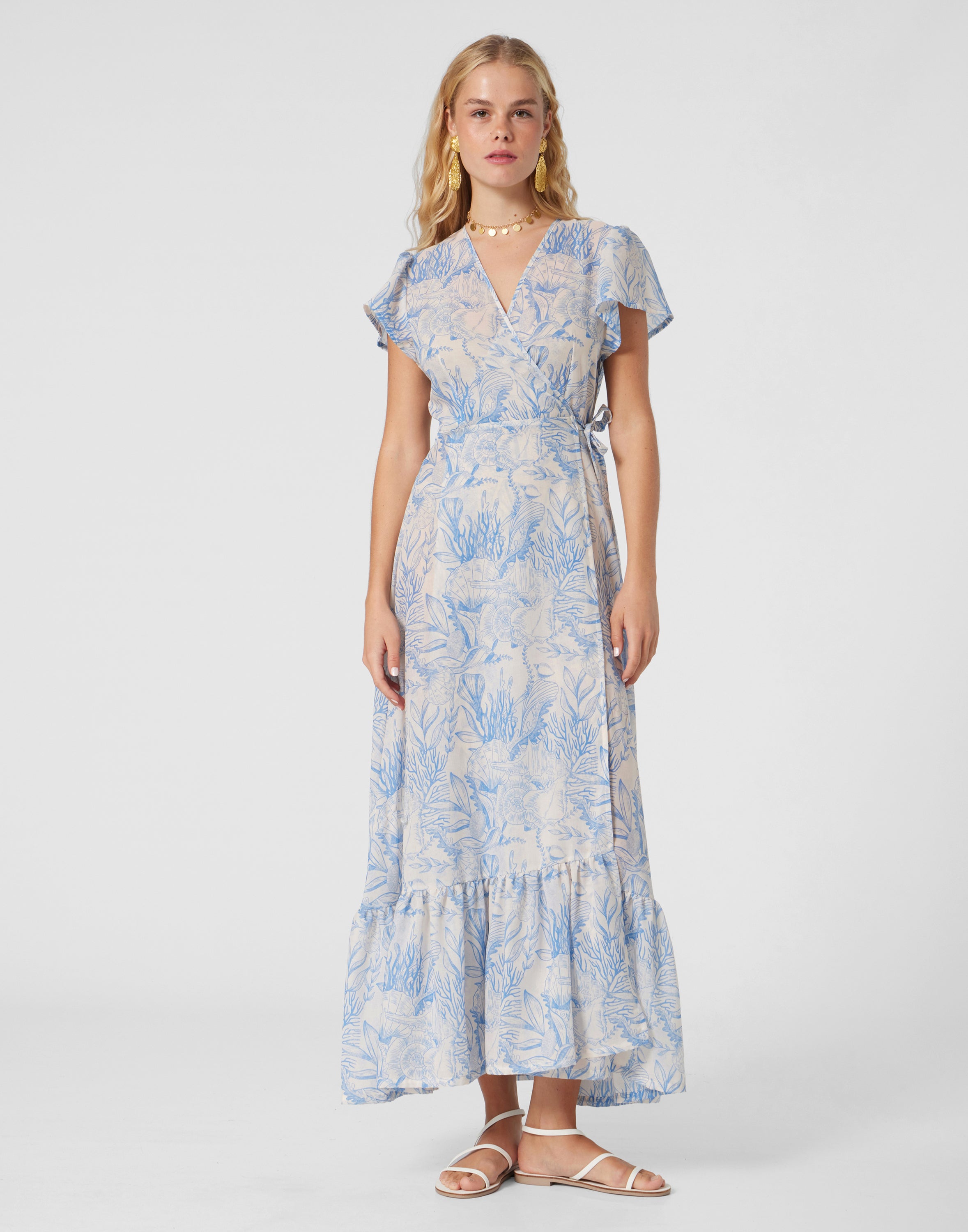 WOMEN'S  WRAP DRESS THALASSA BLUE