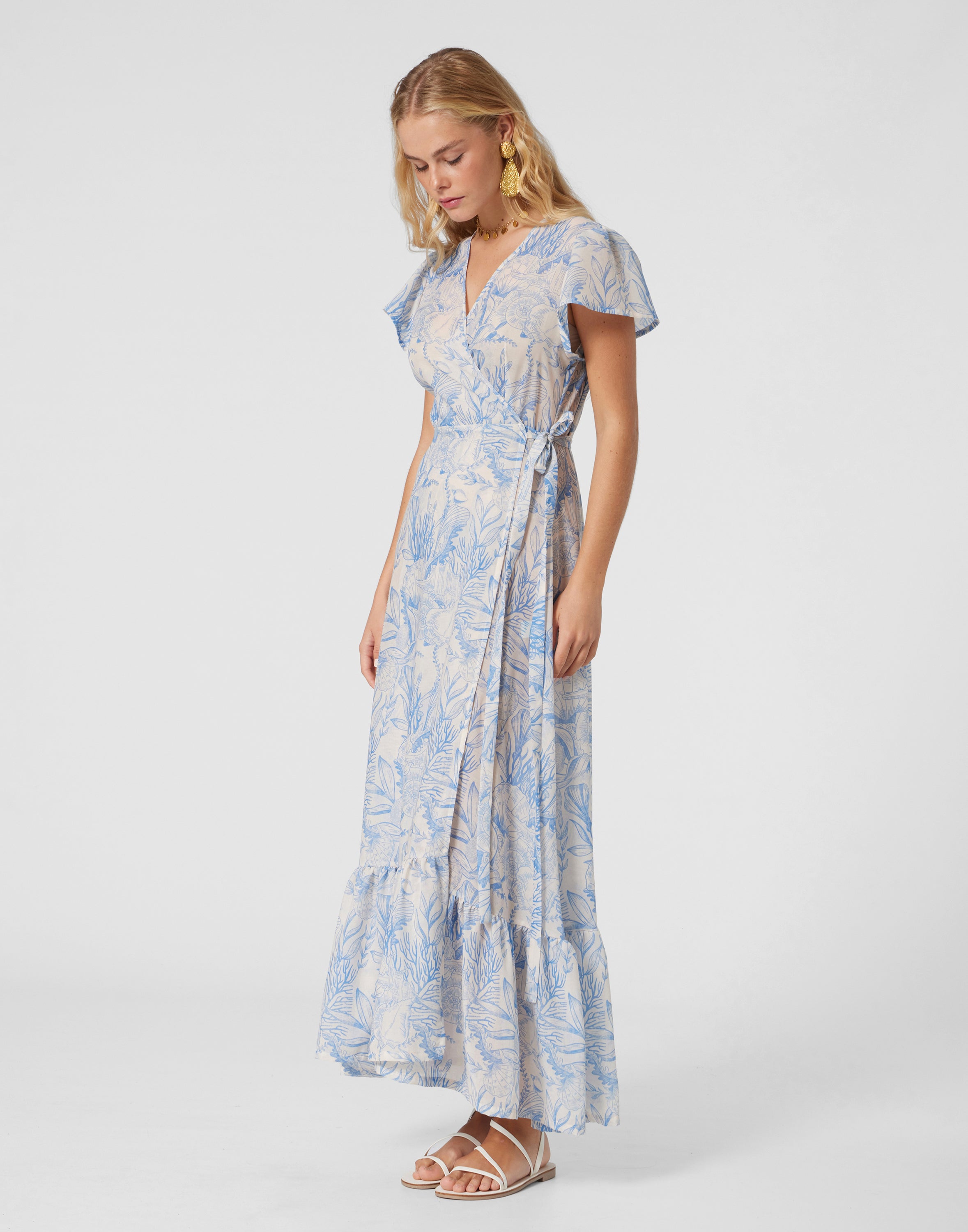WOMEN'S  WRAP DRESS THALASSA BLUE