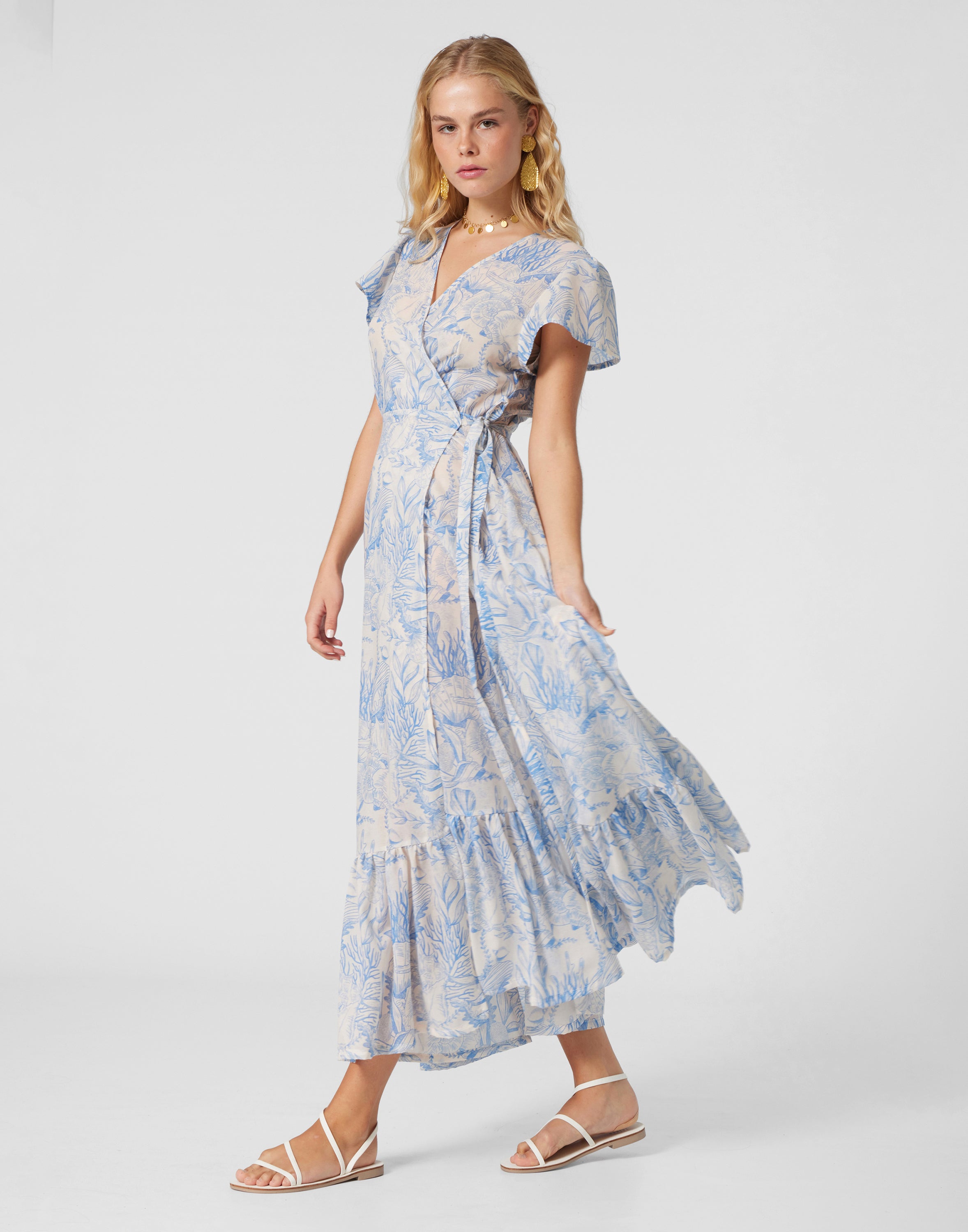 WOMEN'S  WRAP DRESS THALASSA BLUE