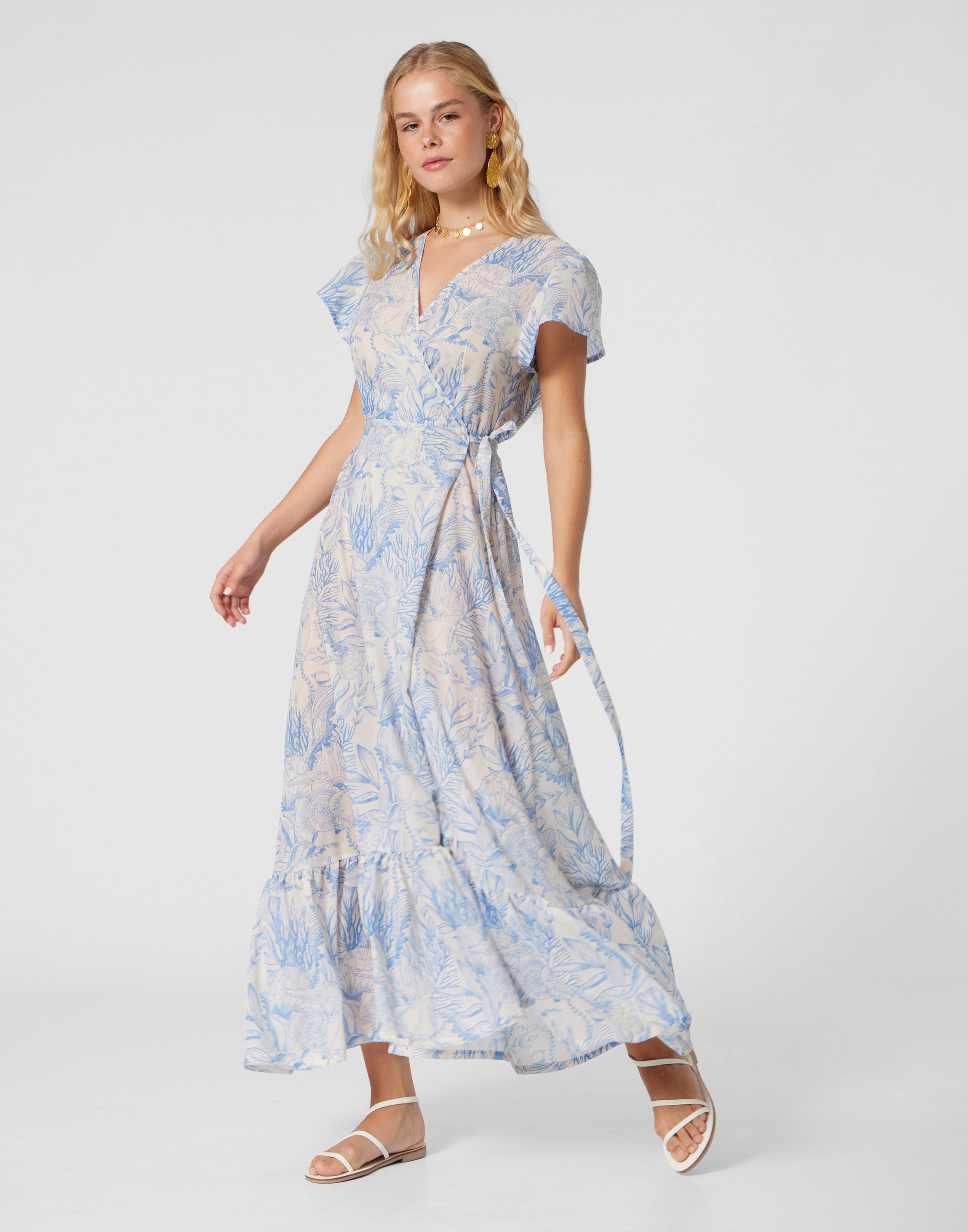 WOMEN'S  WRAP DRESS THALASSA BLUE