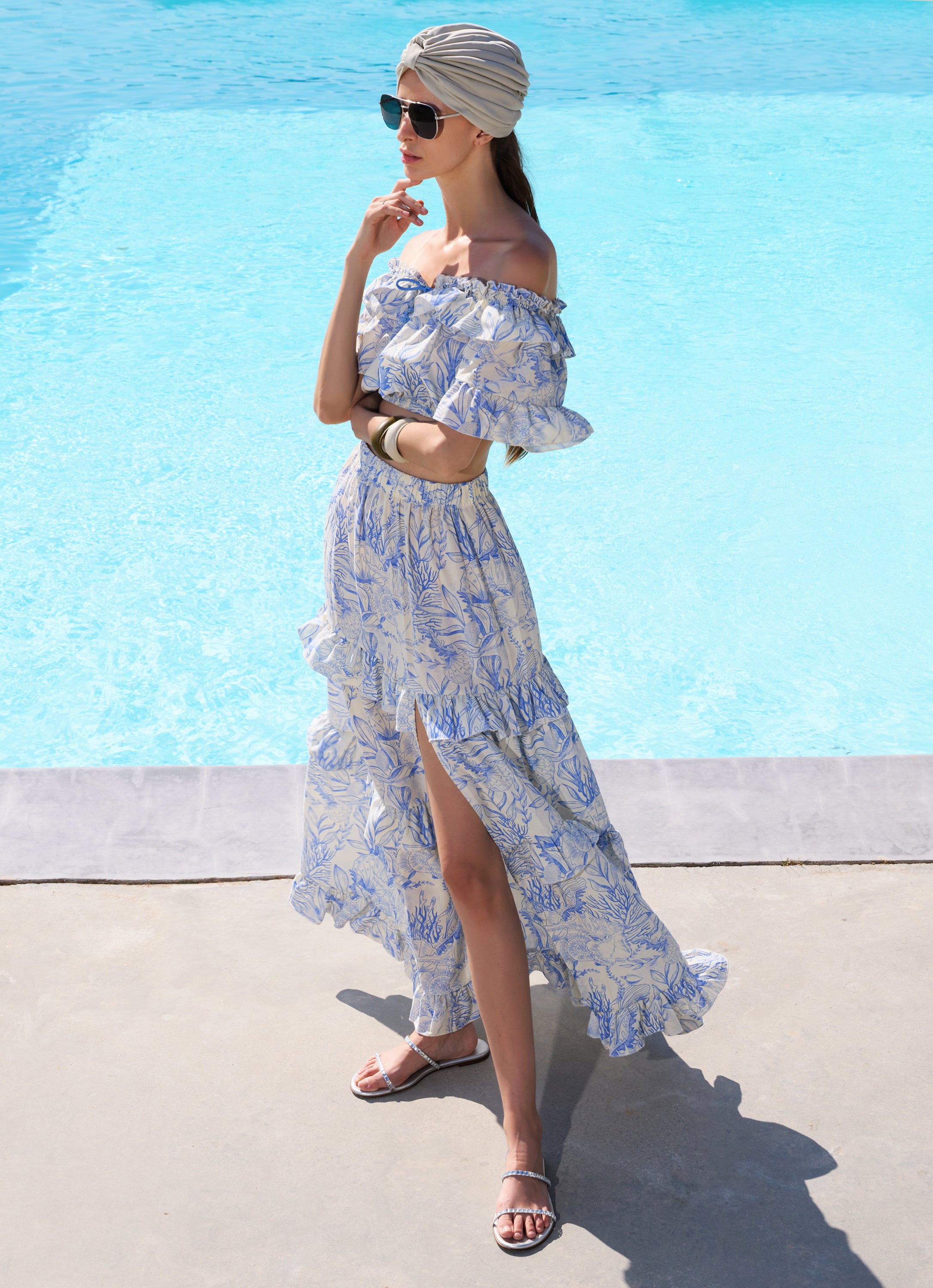 WOMEN'S CROP TOP  THALASSA BLUE