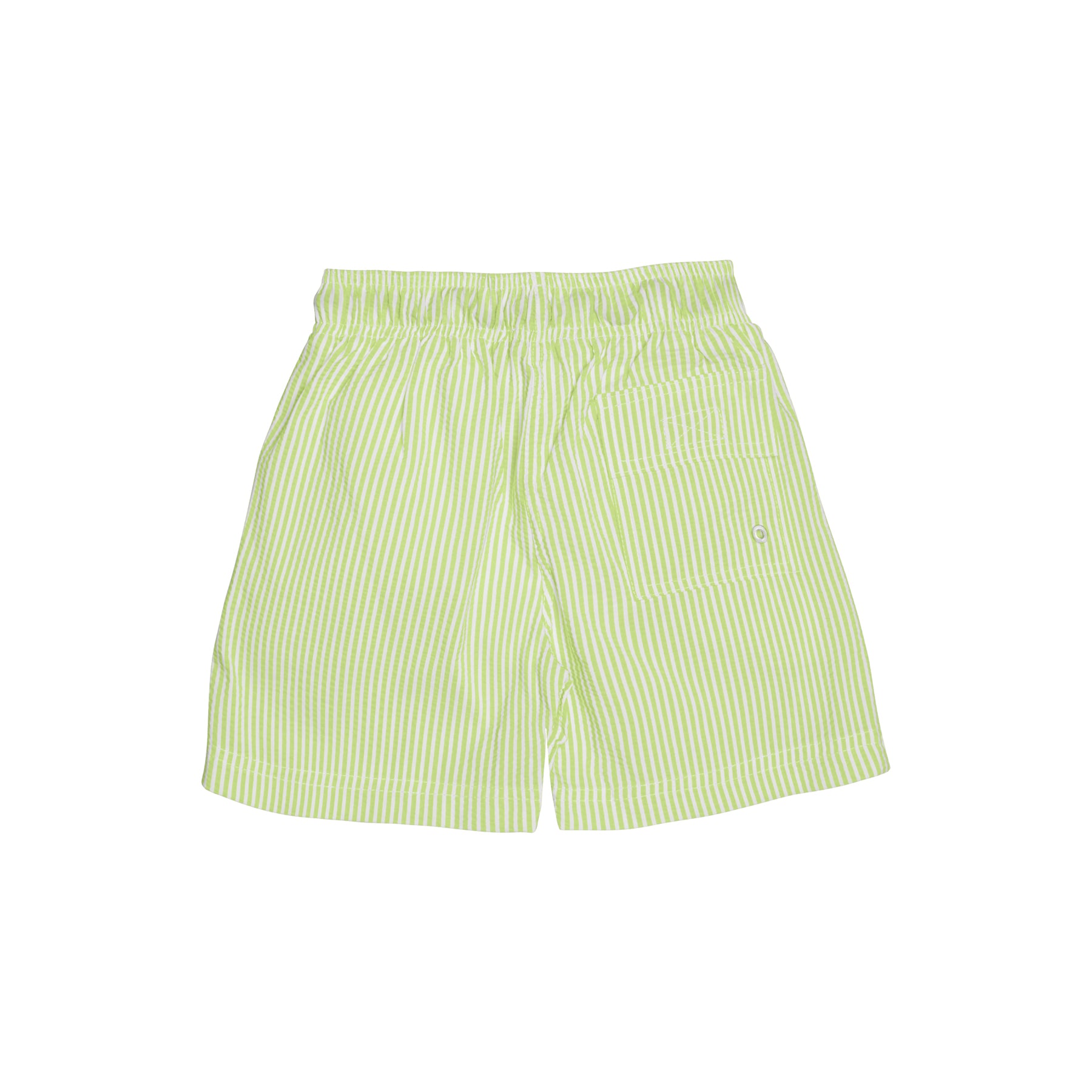 BOY'S SWIM SHORTS STRIPES NEON YELLOW