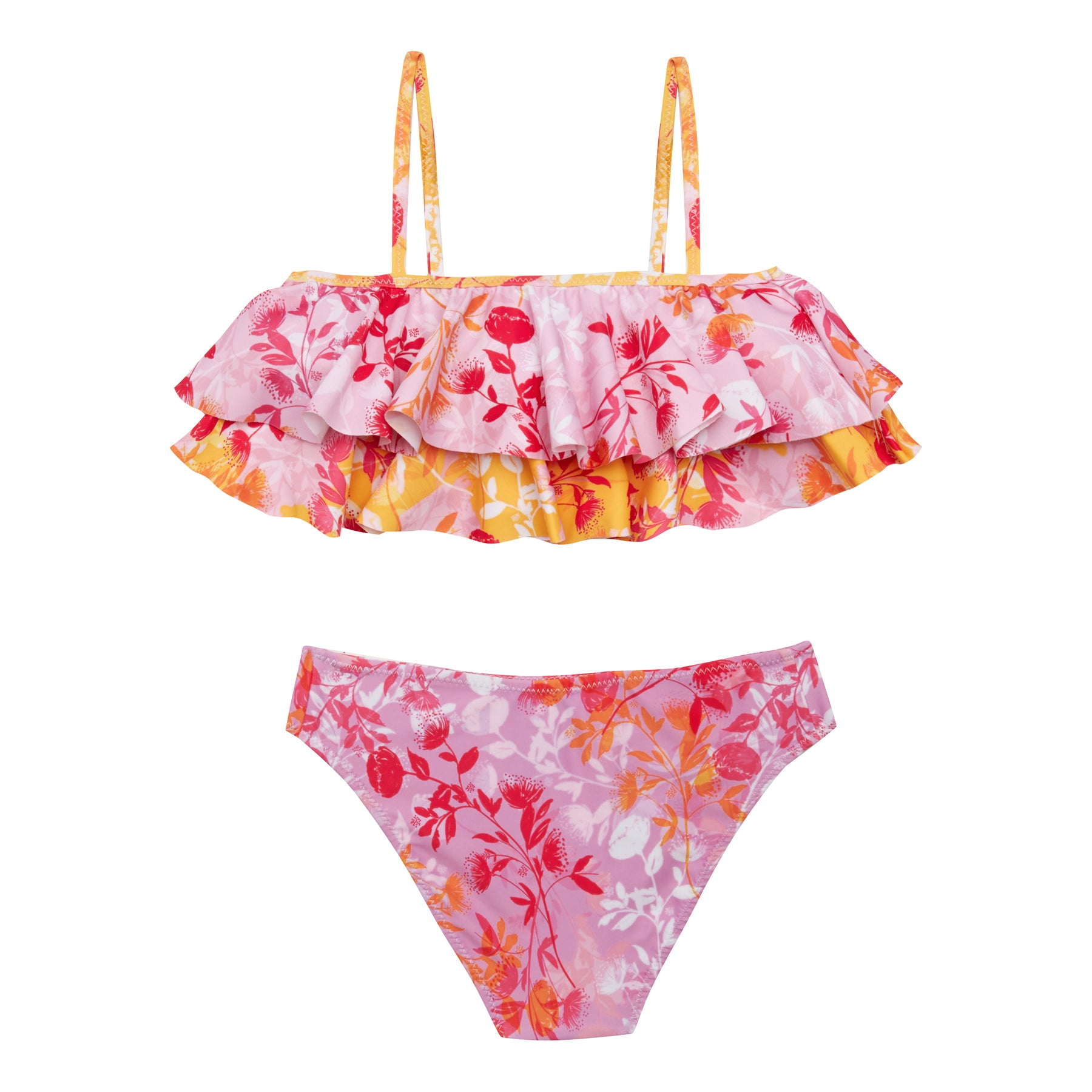 GIRL'S DOUBLE RUFFLED BIKINI BOTANICAL MIX