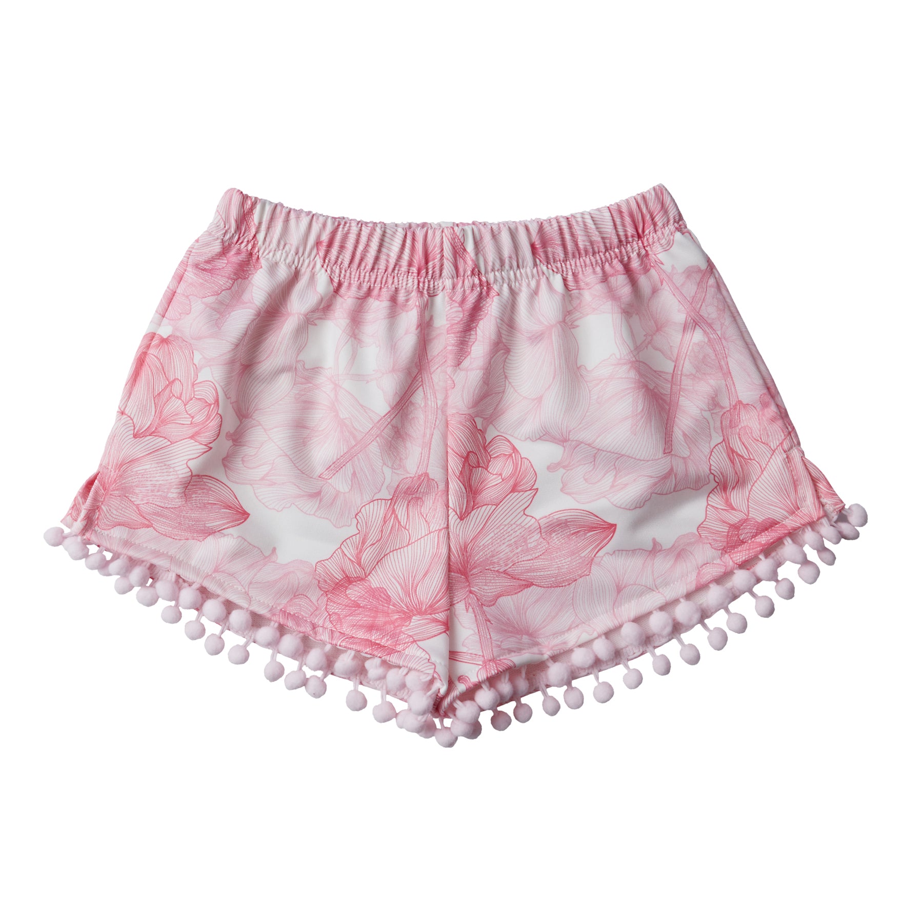 GIRL'S SHORTS FLOWERS PINK