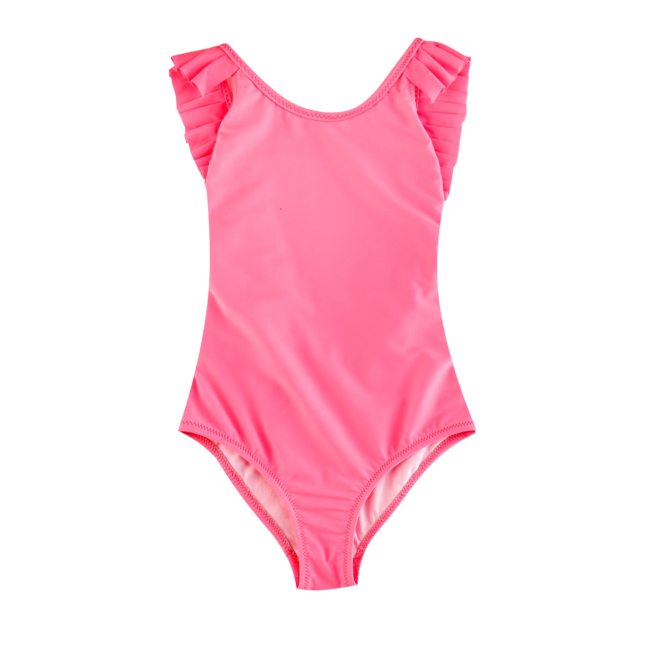 GIRL'S ONE PIECE PLEATED NEON PINK
