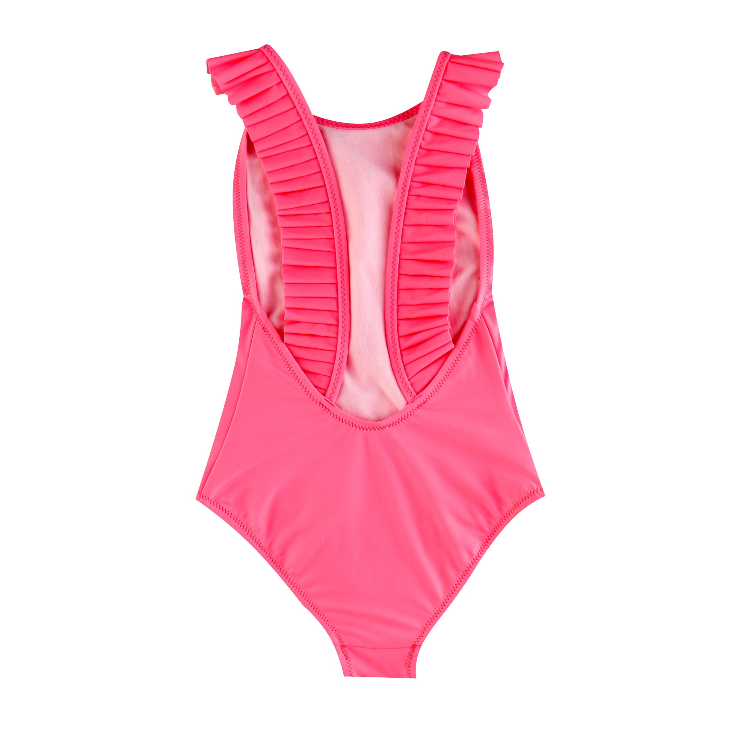 GIRL'S ONE PIECE PLEATED NEON PINK